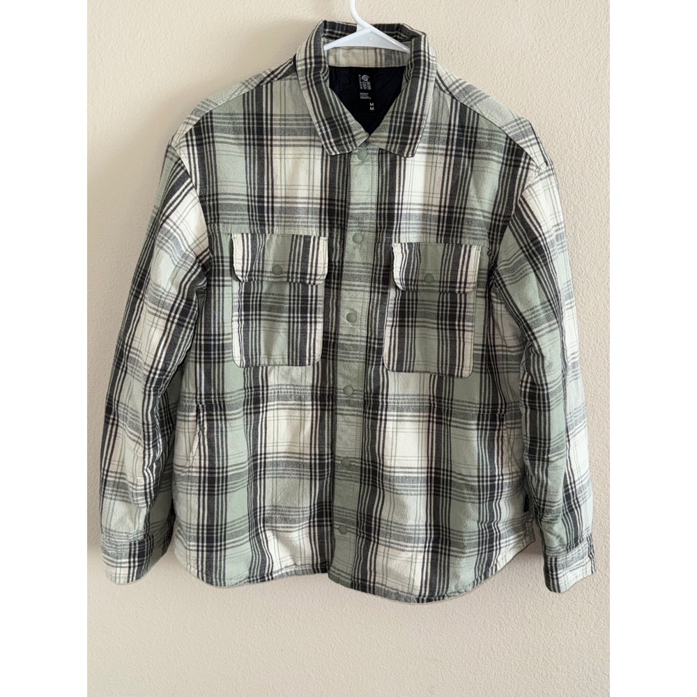 Mountain Hardwear Womens Sage Green Plaid Insulated Flannel Shirt‎ Jacket Medium